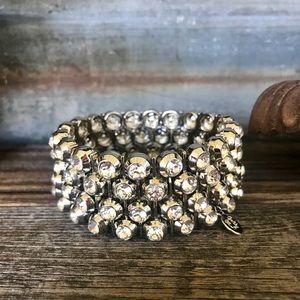Cookie Lee Silver & Crystal Statement Bracelet